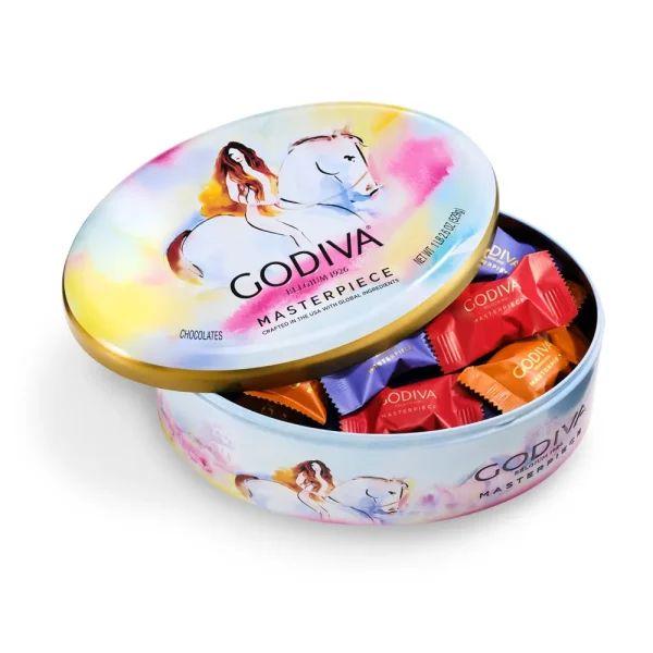 Assorted Chocolate Lady Godiva Masterpiece Tin, 55 Piece