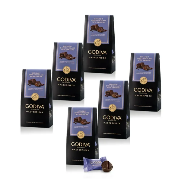 Dark Chocolate Ganache Small Masterpiece Bags, Set of 6