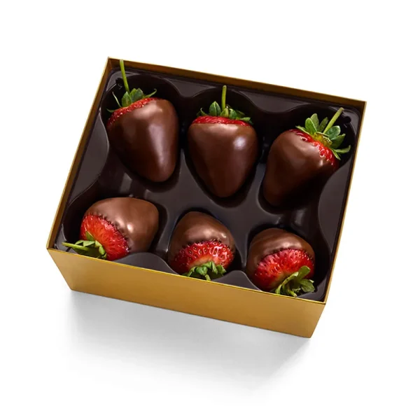 Dark Chocolate Covered Strawberries, Half Dozen 