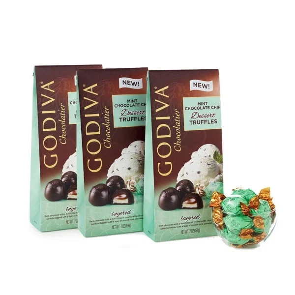 Wrapped Mint Chocolate Chip Truffles (Set of 3)