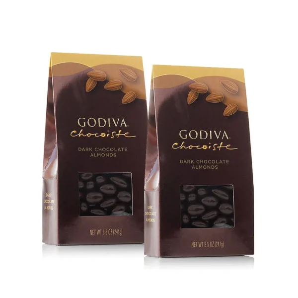 Dark Chocolate Covered Almonds, Set Of 2, 8.5 oz. each