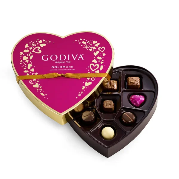 Valentine's Day Goldmark Assorted Chocolate Heart Box, 9 pc.
