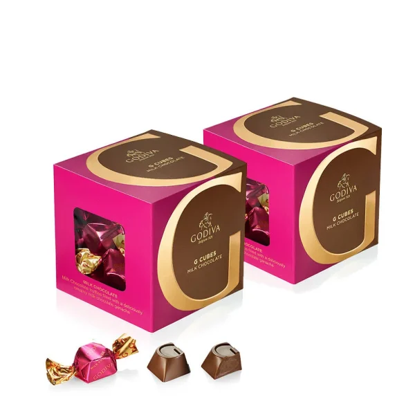 Classic Milk Chocolate G Cube Box, Set of 2, 22 pcs. each